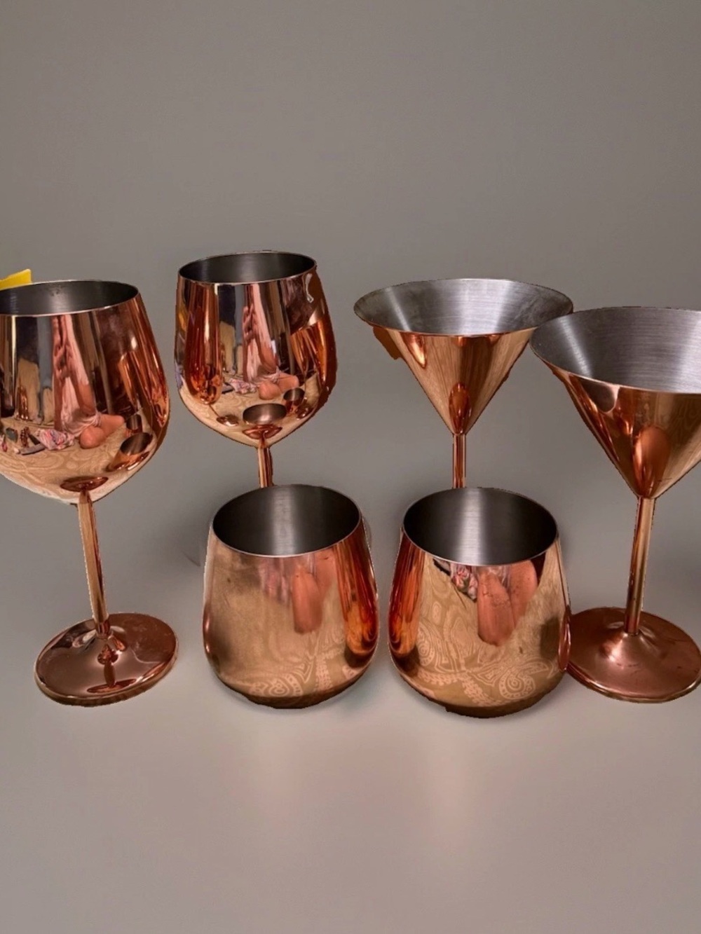 Pier 1 Copper-Tone Stainless Steel Wine, Martini & Tumbler Set